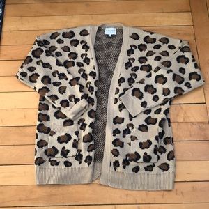 Cheetah Print open faced cardigan sweater